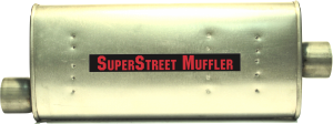 Super Street Mufflers Professional installer - SuperStreet Muffler 3"id offset/center 4X9X22.50" body 27.50"OAL  Part #: IM101