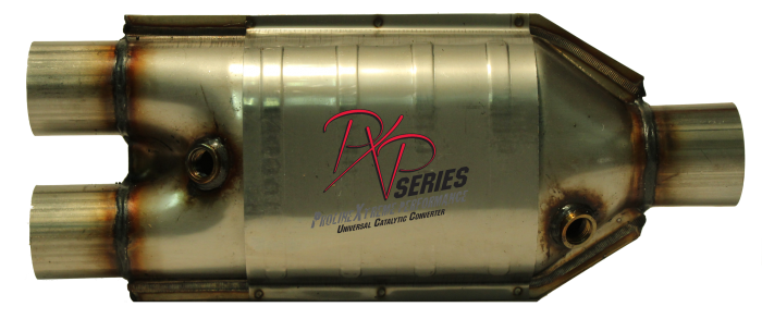 Catalytic Converters - Catalytic Converter DUAL  21/4"id ID INLETS X 2.50"id OUTLET  X 18"LONG OVAL BODY  10,000LB  (GVW) WITH DUAL O2 PORTS PXP1910513