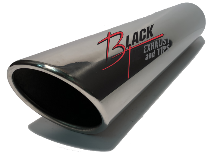 BlackTie Exhaust and Stainless Steel Tips - BlackTie Exhaust Tip   Rolled Angle 4”rd X 22”long 2.5”I’d High Polished Stainless Steel weld on