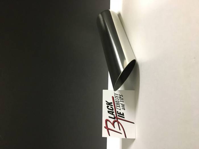 BlackTie Exhaust and Stainless Steel Tips - BlackTie Exhaust Tip   Angle Cut  3.50”rd X 12”long 21/4”I’d High Polished Stainless Steel (weld on)