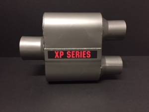 XtremePower Chamber Highway and Street Performance - XP100 Series- 4" X 9" X 6.50" BODY 3"ID INLET 2.25"ID DUAL OUT 13"OAL  #XP429