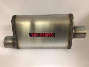 PXP1400 Series-2.50"id in 2.50"id out offset/center 4"X9" oval 14" body 20" overall universal muffler #PXP1226