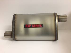 PXP1400 Series-2.25"id in 2.25"id out offset/offset 4"X9" oval 14" body 20" overall universal muffler #PXP1235