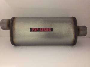 PXP1800 Series-3"id in 3"id out offset center 5"X8" oval 18" body 24" overall universal muffler #PXP2259