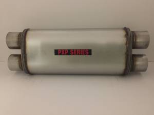 PXP1800 3"id in 3"id out dual in dual out 5"X8" oval 18" body 24" overall universal muffler #PXP2469