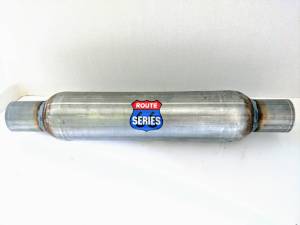 Route Series - Route Series Glass Packs - Route Series Glass Pack 1.75"id in X 1.75"id out 3.50" round 12" body 17" overall #RS3012S
