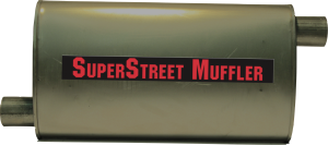 Mufflers - SuperStreet  - Super Street Mufflers Professional installer - SuperStreet Muffler 2.25"id offset/offset 4X9X18"body 25"OAL Part#:IM459