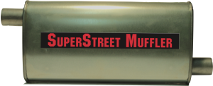 Mufflers - SuperStreet  - Super Street Mufflers Professional installer - SuperStreet Muffler 2"id offset/offset 4.50"X9.50"X20"body 25.50"OAL Part#:IM479